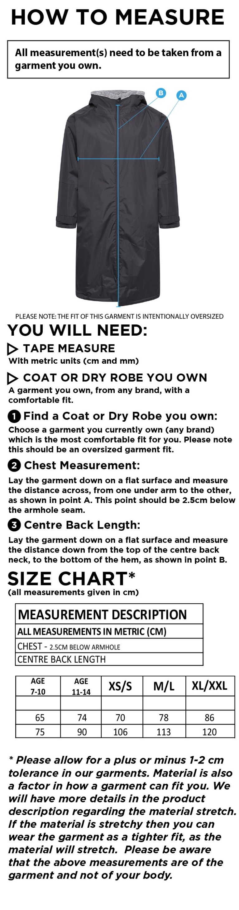 Smethwick Athletic - Active Thermal Fleece Robe - Size Guide