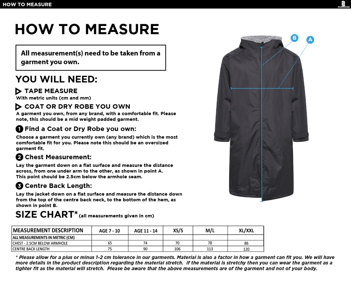 Smethwick Athletic - Active Thermal Fleece Robe - Size Guide
